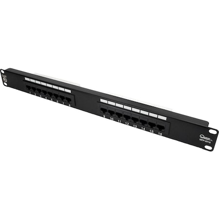 Quest Technology International Cat6 Utp Patch Panel - 16-Port, 19" Rack Mnt, 1U NPP-6016